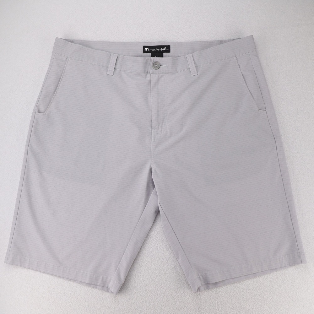 TravisMathew Mens Gray Beck‎ Golf Shorts Size 40 Performance Stretch Flat Front